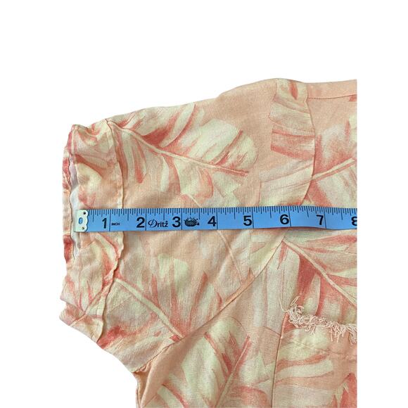 Show Me Your Mumu Bexley Tropical Resort Linen Blend Romper Missing Belt Small - Picture 9 of 12